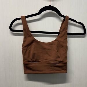Lululemon Chocolate Brown Ribbed Align Sports Bra Size 2